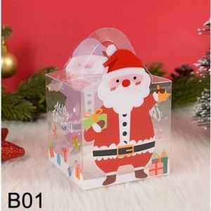 5PCS PVC Transparent Christmas Gift Boxes Party Decoration Merry Christmas Candy Boxes