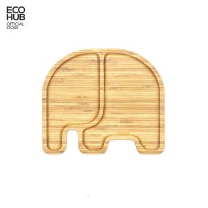 Đĩa gỗ Decor / khay gỗ ăn dặm ECOHUB  nhiều hình Gỗ tre tự nhiên an toàn cho bé.