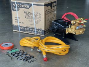 ปั๊มสามสูบ พ่นยาสามสูบ 1 นิ้ว 8 หุน มีหม้อ/ไม่มีหม้อ ตัดออโต วีโกเทค VIGO30A/C ฟรีน้ำมันเครื่อง 1 ขวด