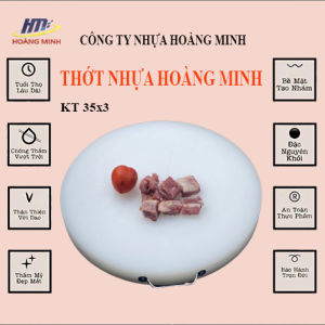 thớt nhựa gia đìnhthớt tròn đường kính 35 dày 3cm dùng cho gia đình nhà hàng khách sạn chất liêu nhưa PE nguyên khối cao cấp