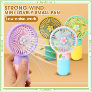 Kipas Genggam USB  + Tatakan Stand HP – Handheld Fan Mini dengan Karakter Unik Solusi Anti Panas!