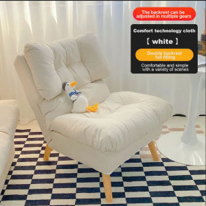Elegant Upholstered Recliner Sofa Chair with Adjustable Backrest and Ottoman