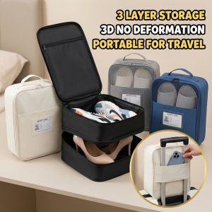 Travel Shoe Storage Bag Waterproof Foldable Organizer 3 Layer Luggage Gym Drawer