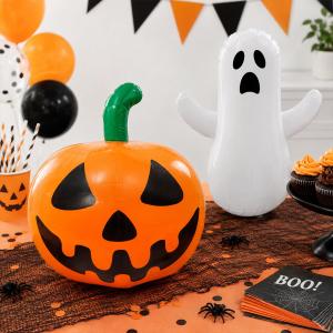  46cm Halloween PVC Inflatable Ghost Ornament Reusable Foldable for Store Theme Party Home Yard Spooky Decor