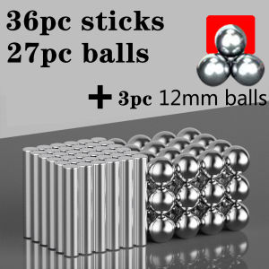 63Pcs 23MM 3D DIY Magnetic Building Sticks Blocks Toys Magnet Educational Toys Set for Kids and  Building Toy  Puzzle With Storage Box Brain Storming Games