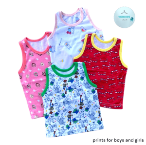Sando for kids sold per 2set (3 mos to 7 years old) | kids collection | COTTON BOY PRINTS