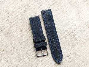 Tali Jam Tangan Kulit Exotic Warna Biru tua Garansi 1 Tahun