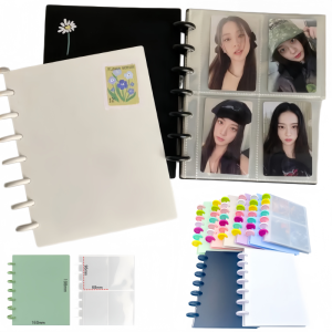 Kpop Picture Albums Storage Postcard Sleeve A5 7 Ring Photocard Binder File INS Photo Album Photocard Album Collect Book Binding Machine Card Polaroid Storage Album