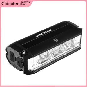 Bicycle Flashlight Aluminium Alloy Handlebar Front Lamp High Brightness Type-C USB Rechargeable Riding Lighting Warning