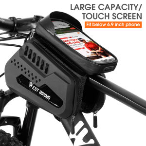 WEST BIKING Bike Bag Waterproof Touch Screen 1.4l Large Capacity with Touch Screen Under 6.9 Inch Ultra-Light Riding Bag Mtb Bike Accessories