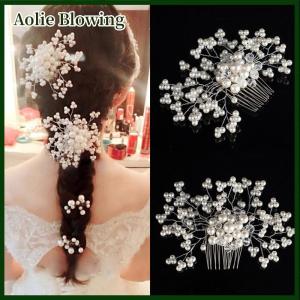 Aolie Flower Wedding Hair Pins Bridesmaid Diamante s Bridal Clips Grips