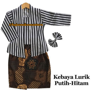 KEBAYA ANAK LURIK / KUTUBARU ANAK PEREMPUAN/ KEBAYA LURIK ANAK PEREMPUAN WARNA PUTIH