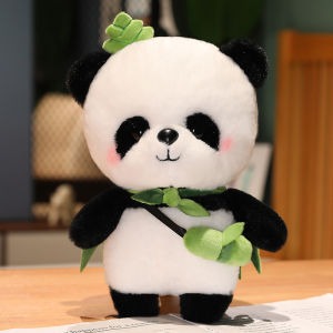 JOJO CASTLE 30cm Panda in Bamboo Tube Plush Toy Cartoon Pillows Cushion Cute Panda Doll and Bamboo Birthday Gift for Kids Girls Boys