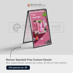 PRINT CETAK SPANDUK BANNER SMOOTHIES WARNA UNGU BISA CUSTOM