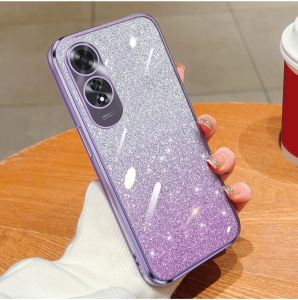 Casing Oppo A60 Luxury Gliter Silicon Plating Clear Premium