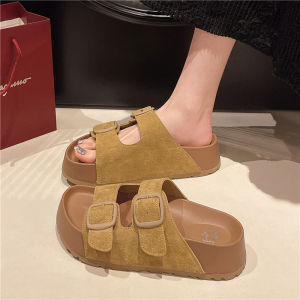 [Free Shipping] Retro Thick-Soled Slippers For Women 2026 Summer New Style Fashionable And Versatile Outdoor Wear One-Strap Sandals