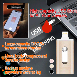 High Capacity 3 in 1 OTG USB Flash Drive iPhone Android Compatible Type C USB Storage Backup U Disk Portable Memory Stick for Phones and Tablets