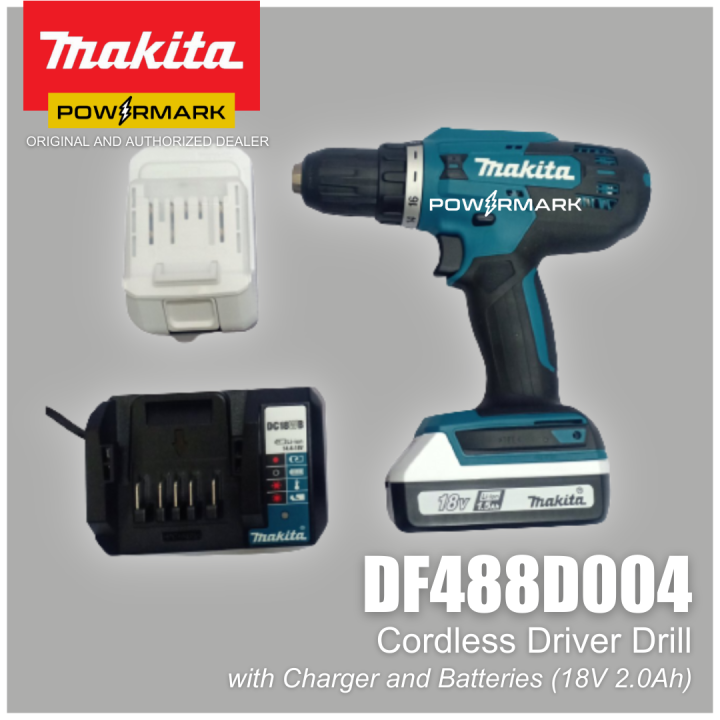 Df488d MAKITA DF488D004 Cordless Driver Drill with Charger and Batteries (18V ...
