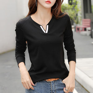 Womens loose longsleeved solid color Tshirt