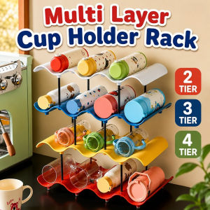 Multi Layer Cup Holder Rack 2 3 4 Tier Large Capacity Cup Storage Organizer Macaron Color