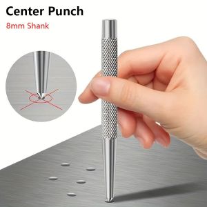 NOBLELYN 1Pcs High Hardness Center Punch Accurate Positioning Chrome Vanadium Steel Punch Locator Durable Non Slip Handle Fitters Chisel Punch Metal Drill Marking