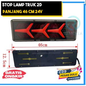 Sepasang Stoplamp Truk 24 Volt Lampu Rem 24 Volt Truk Lampu Belakang Truk Led 24 Volt Panjang 46 cm