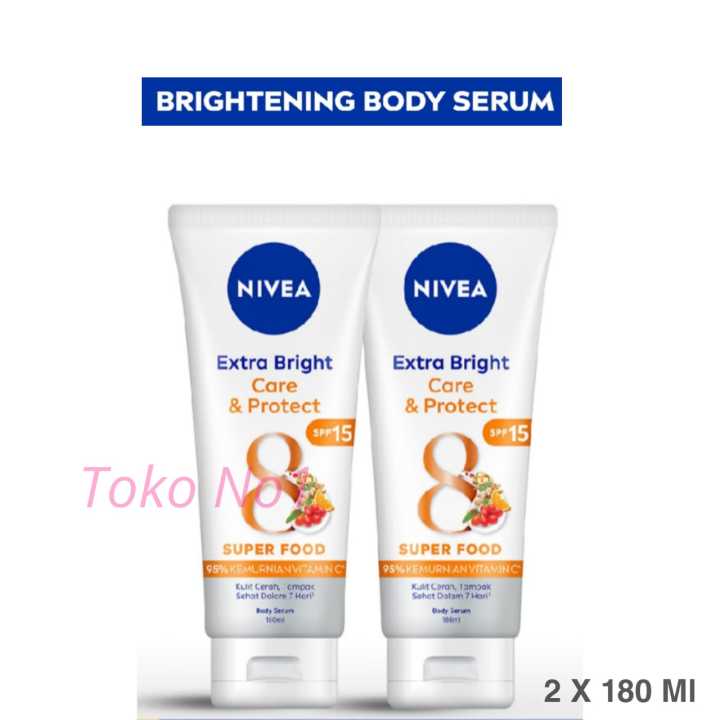 NIVEA Body Serum Extra  Lotion Tubuh dan Tangan UV Protection Mencerahkan Kulit - 180ml