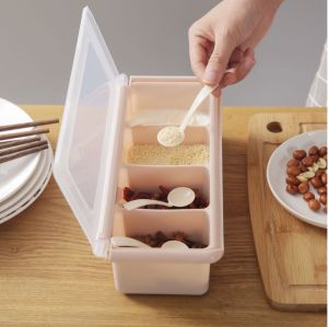 Tempat Bumbu 4 sekat 27x11.5 CM / Kotak Wadah Rak Bumbu Dapur 4 IN 1