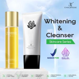 NEW!!CHALONESE DAILY SKINCARE ROUTINE(1PCS BRIGHTENNING FACIAL WASH+1PCS WHITENING GLUTA TONER) 150g + 160ML