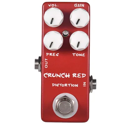 Mosky Mini Guitar Effect Pedal Mini Crunch Red Distortion Guitar Pedal True Bypass Full Metal Shell