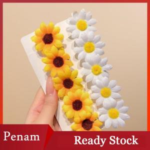 [PAM] 10Pcs Sweet Flower Hairpins Colorful Sunflower Side Bangs Clips Suitable For Daily Use As Hair Accessories Gifts
