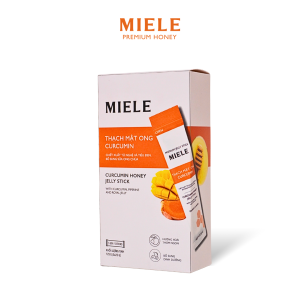 Hộp Stick Thạch Mật Ong Curcumin Miele Vị Xoài Tiện Lợi | Hộp 5 gói x 25g Hộp 10 gói x 25g