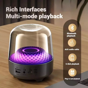 【READY STOCK】Speaker Bluetooth Nirkabel Harman Glass Home Card Desktop RGB Subwoofer Speaker Suasana Multifungsi