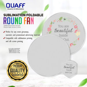 Easyprint (100pcs / bundle) Full Color & Rim Color Round Fan for Sublimation / Silk Screen Printing