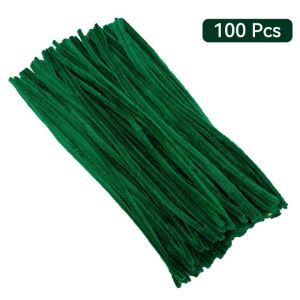 100pcs Colorful Fuzzy Wire Pipe Craft Flower Chenille Childrens DIY Wool Strip Macaron Handmade Toy