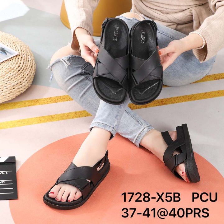 itsshop jelly sandal sandal flat jelly wanita baru 1106 11 silang bulat warna dikirim random