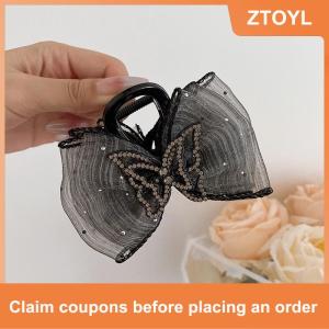 【ZTOYL】 คลิปหนีบผมรูปผีเสื้อประดับพลอยเทียมสำหรับผู้หญิงกิ๊บติดผมตาข่ายหรูหราเครื่องประดับผมแฟชั่น