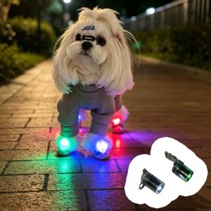 OUTOPEN Stress-free Pet LED Clip Light Lightweight Multi-color Lighting Dog Night Safety Light Tiny Flashlight for Pet Collar Strong Night-time Warning Cool Pet Flash Light Nighttime