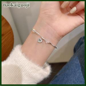 tuokaiguoji Colorful Love Heart Bracelet Female Super Fairy Moonstone Wave Sweet Temperament Hand Decoration For Girlfriend Gift