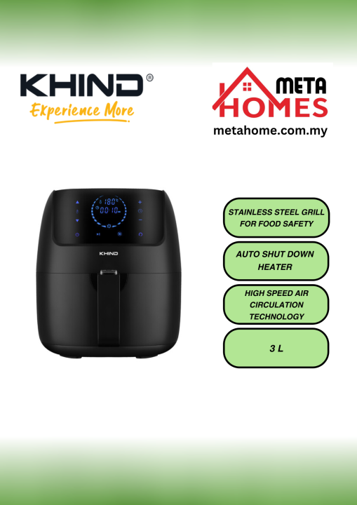 Khind 1400W Digital Air Fryer ARF3000 | Lazada