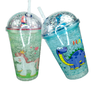 gelas tumbler sedotan Tumbler minum Glitter Tumbler Gelas Botol Minum LED 450Ml Tempat Air Minum Sedotan Straw Large Water Bottle Tumbler