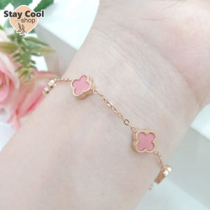 Gelang Rantai Titanium Clvr Pink Dan Biru 08cm Bolak Balik