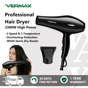 Vermax Professional Hair Dryer Salon Blower 2300W High Power Quick Dry with Concentrator Hair Care