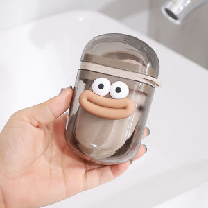 Cartoon Cute Mouthwash Cup Travel Soap Case Box Holder Portable Wash Cup Soap Dish Set Toothbrush Cup
