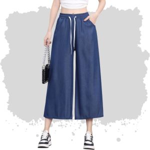 JANDJ  [BUY1TAKE1] SQUARE PANTS CROPPED FOR WOMEN SOFT DENIM FREESIZE:25-32