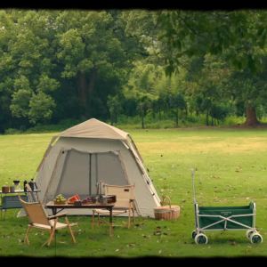 Outdoor Camping Trolley Folding Portable Camping Cart Trolley Camping Trolley Cart Travel Children Hand-Pulled Camping Trailer Shopping and Shopping