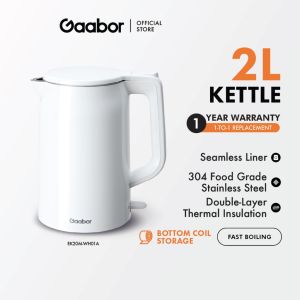 Gaabor 2L Kettle Steam Induction Rapid Boiling with Triple Safety Protection EK20M-WH01A