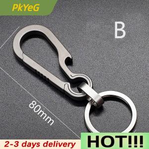 PkYeG Titanium Buckles EDC Outdoor Tool Titanium Alloy Keychain Tiranium Buckle Key Ring Car Accessories Keychain Pendant Gift For Man