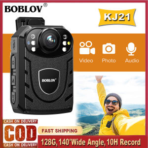 BOBLOV KJ21 1296P Mini Body Camera 128GB KJ21Pro with Remote Control Night Vision Video Audio Recorder BodyCam Sport Action Camcorder Motion Detect Car Dashcam