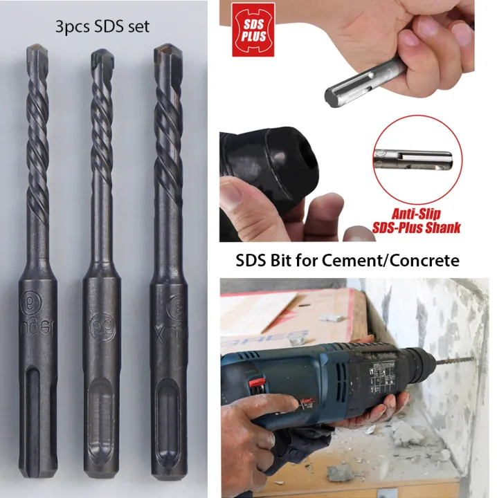 Three Pieces SDS Drill Bit Set 160mm Concrete Cement Drill Bit for